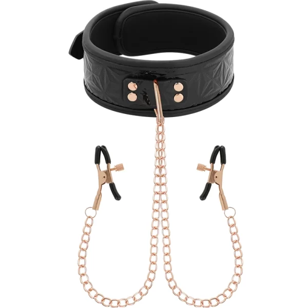 Black Edition Adjustable Collar with Neoprene & Nipple Clips
