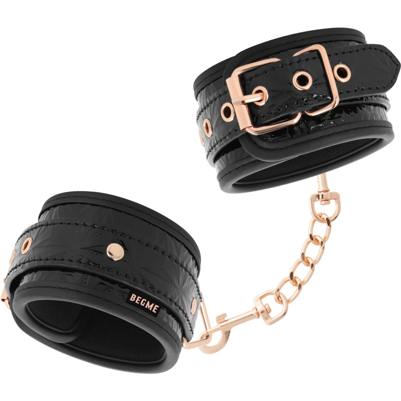 Black Edition Premium Ankle Cuffs Neoprene Lining Vegan Leather