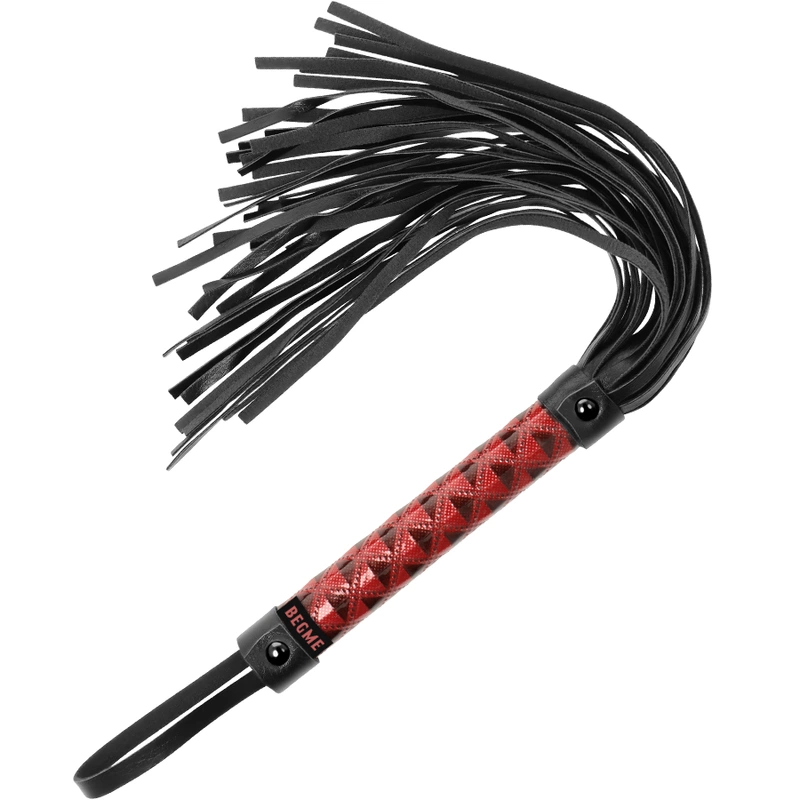 Red Edition Vegan Leather Flogger - Durable Soft-Touch Handle