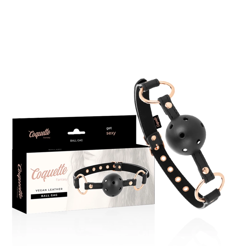Chic Desire Breathable Vegan Leather Ball Gag Adjustable 66cm