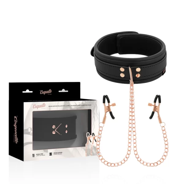 Chic Desire Vegan Leather Collar with Adjustable Chain Clips