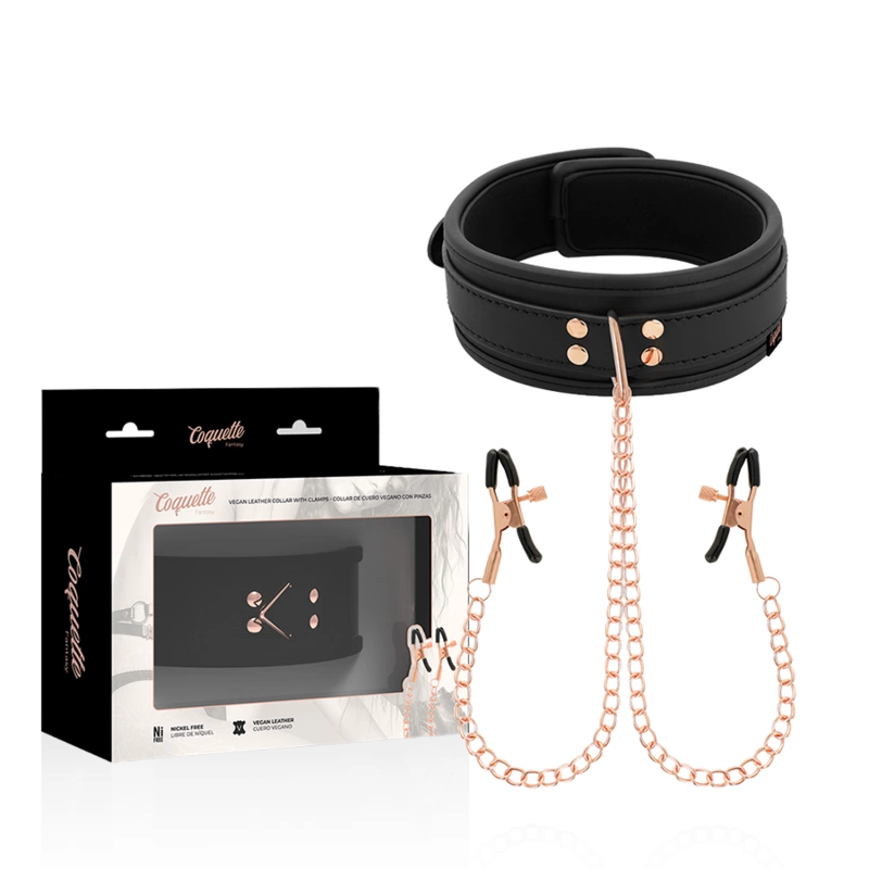 Chic Desire Vegan Leather Collar with Adjustable Chain Clips