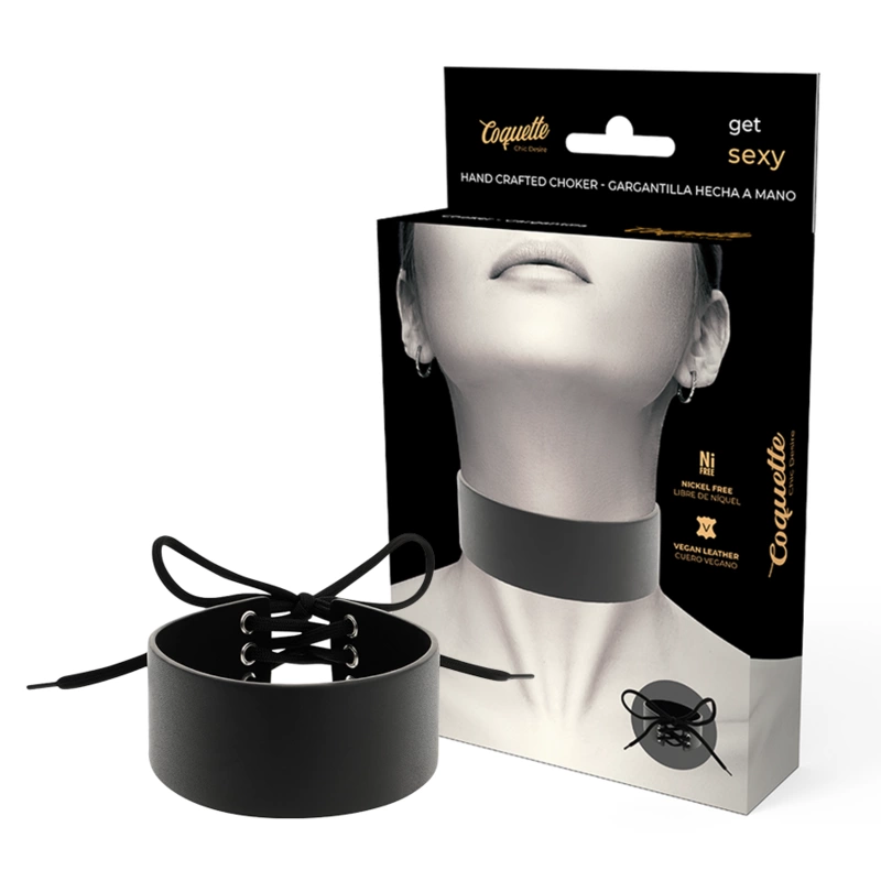 Chic Desire Vegan Leather Adjustable Black Choker