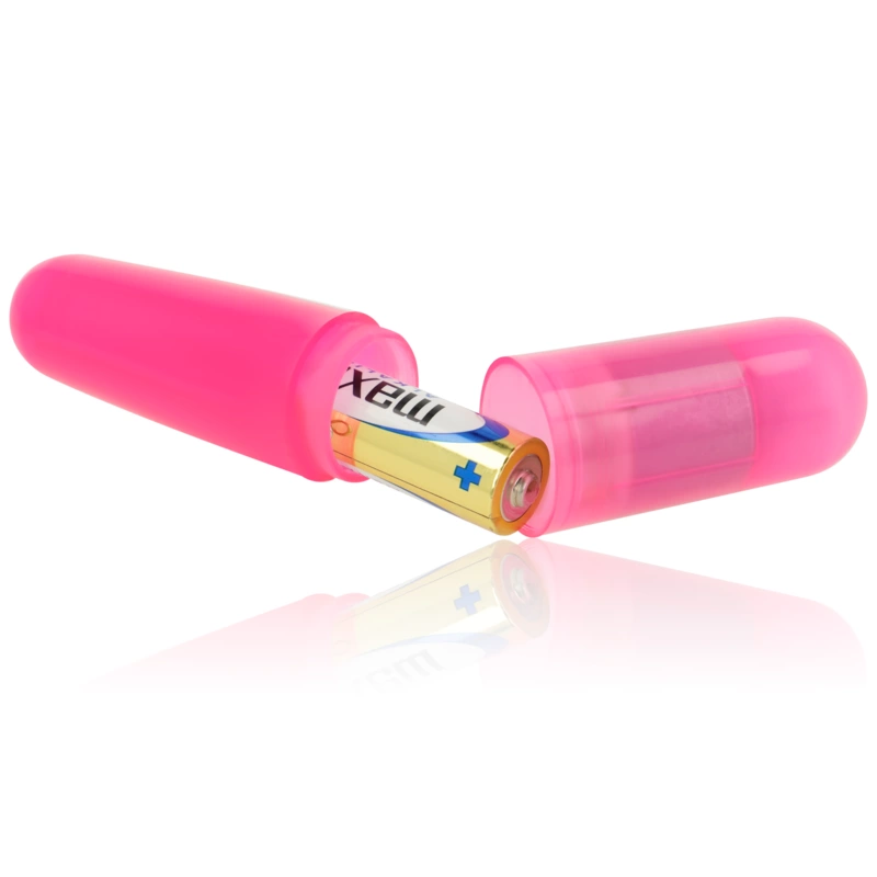 OHMAMA RoÅ¼owy WibrujÄ…cy Mini Pocisk PCV 110x23mm na baterie AA