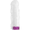 Textured Extension Sleeve with Vibrating Bullet 13cm Transparent