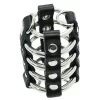 FETISH - Adjustable Metal Ring & Leather Strap Restraint Cage