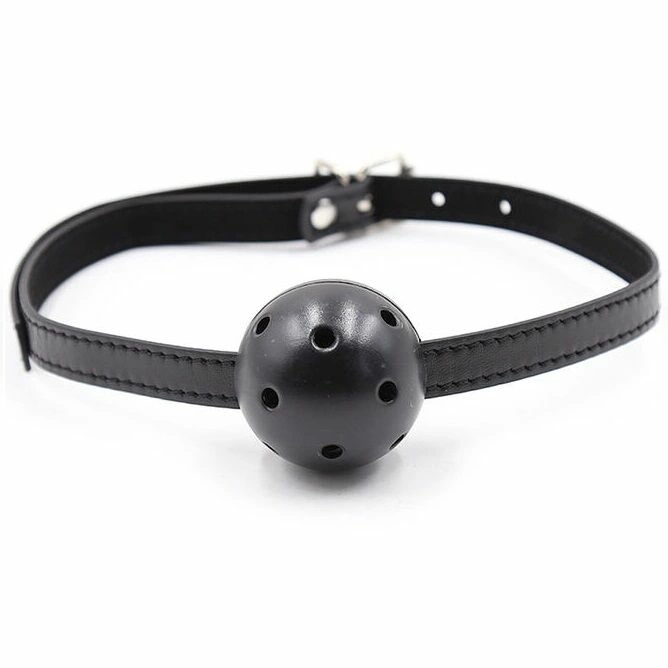 Fetish Adjustable Ball Gag with Vents 4.5 cm Black