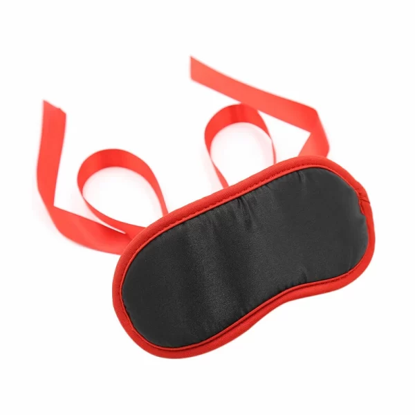 Black Mask with Red Trim - Adjustable Polyester Accessory