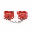 Adjustable Red Handcuffs with Metal Chain - Universal Size