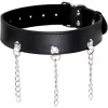 Fetish Adjustable Necklace with Rings and Metal Chain
