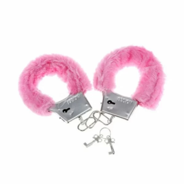 Picante Pleasure Soft Plush Handcuffs Pink - Adjustable Model