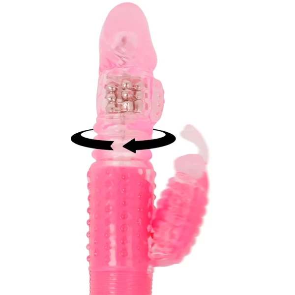 Rotating Rabbit-Style Vibrator Multifunctional 25.5cm Pink