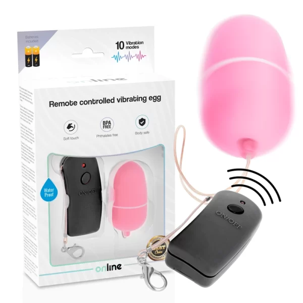 Remote-Controlled Wireless Vibrating Egg Pink 10 Modes ABS 6cm