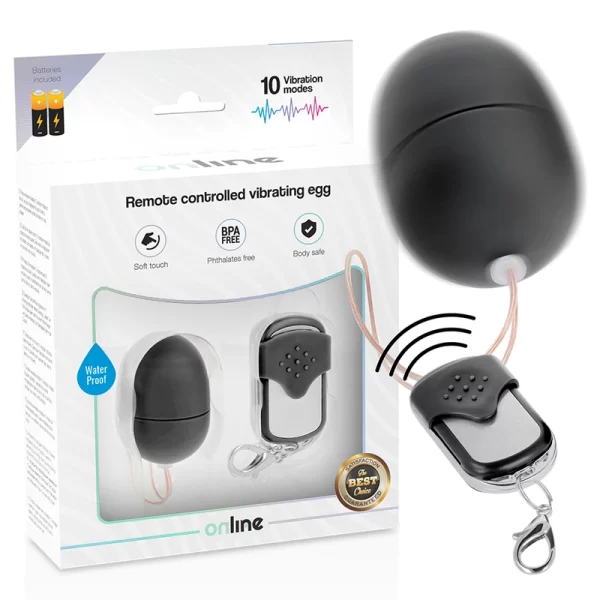 Black Wireless Vibrating Egg with Remote Control
