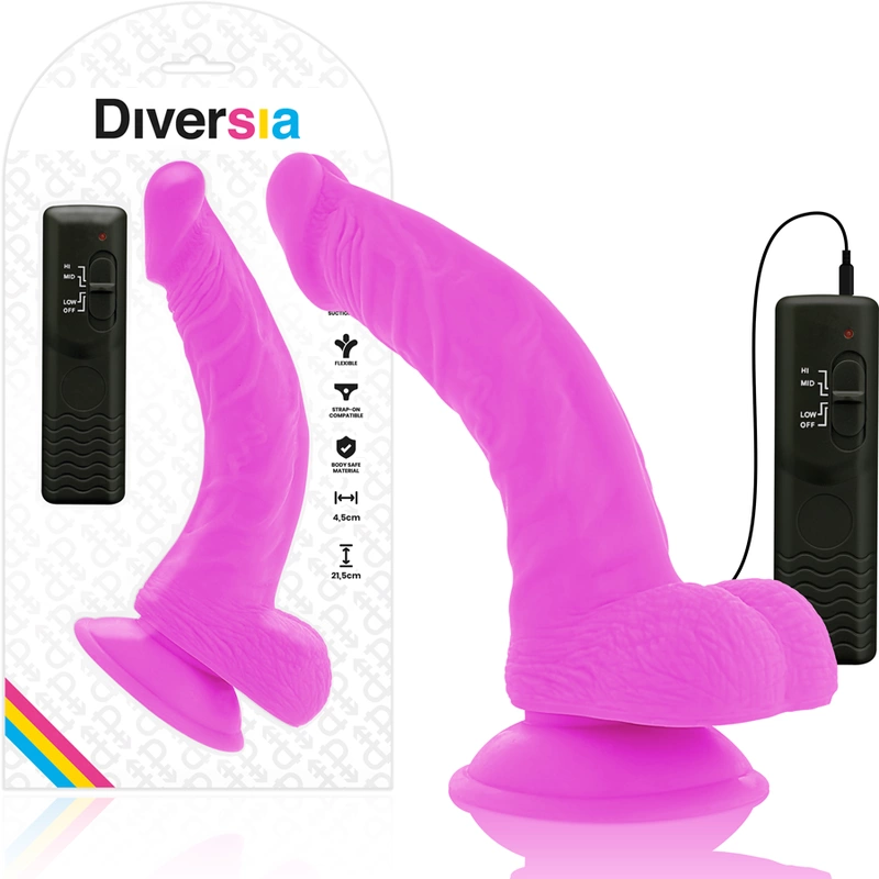 Flexible Vibrating Intimate Machine Purple 21.5cm Harness Compatible