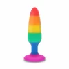 TOYJOY Pride Twink Silicone Plug Rainbow 8.5 cm Medium Size