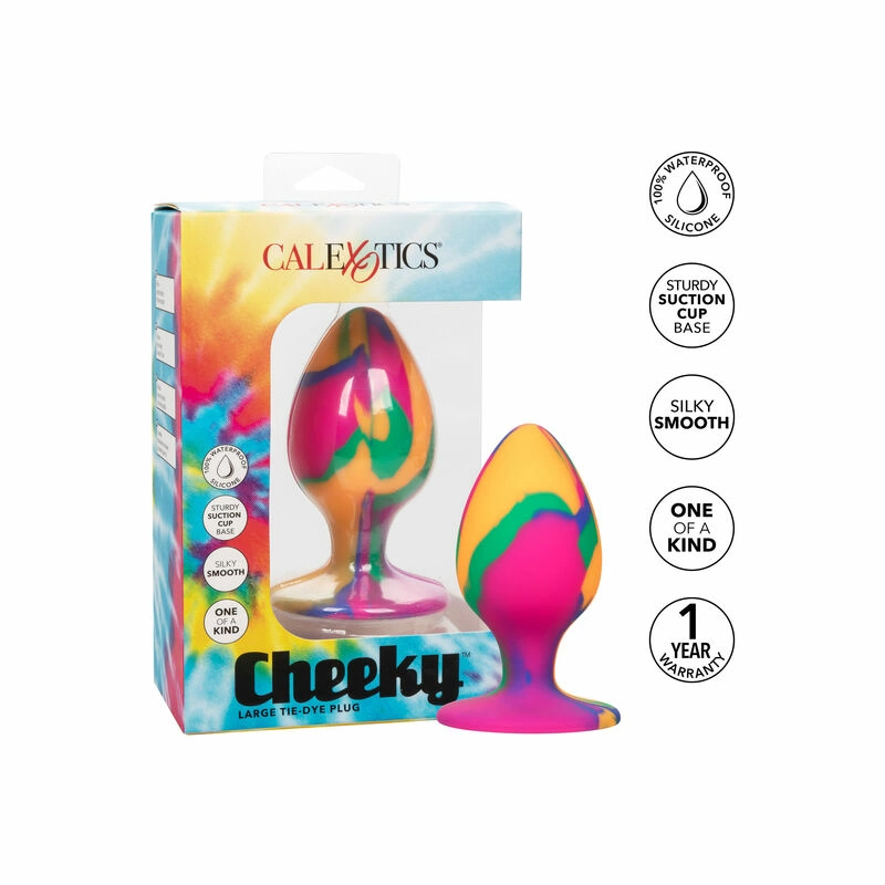 CalExotics Cheeky Medium Tie Dye - silikonowa zatyczka z przyssawkÄ… 9 cm