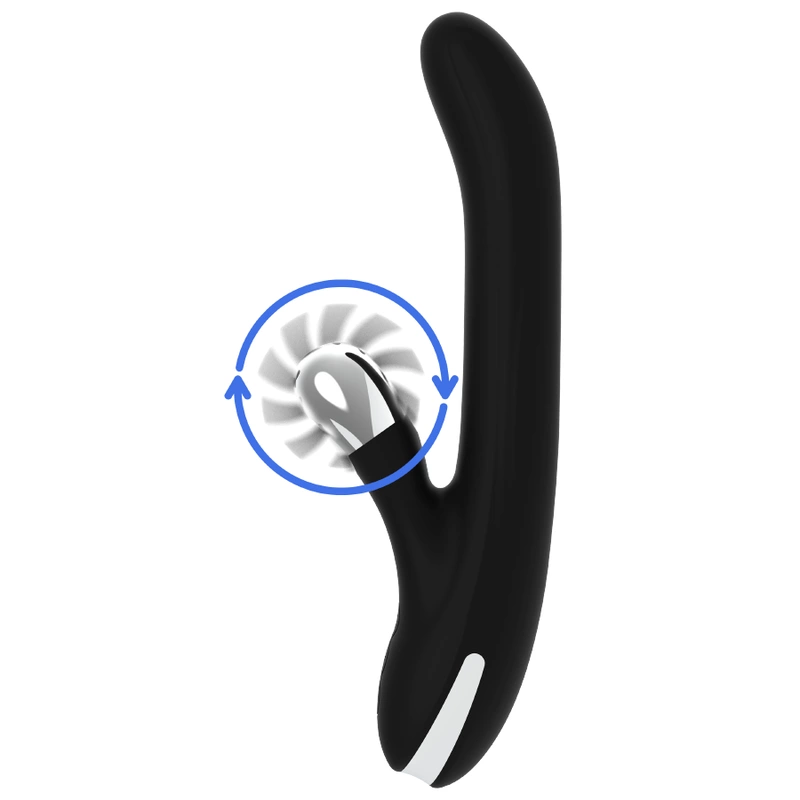 Black & Silver Storm Rotation Vibe silikonowy model rotacyjny USB 24cm