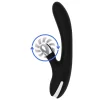 Black & Silver Johnny Vibe Bunny - silikonowy model z wibracjami USB 24 cm