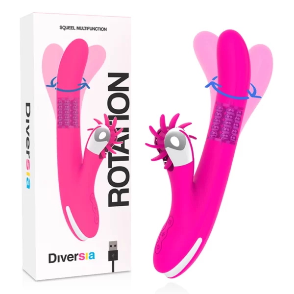 Bunny Rotation Intimate Machine 24 cm USB Rechargeable Pink