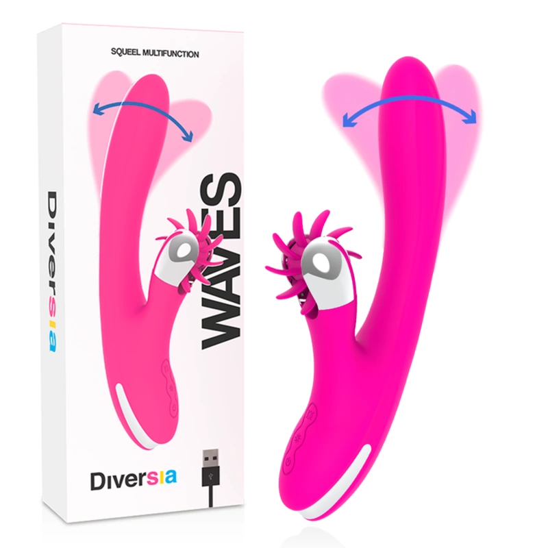 Bunny Waves 24 cm - Silicone Dual-Action Intimate Device USB Pink