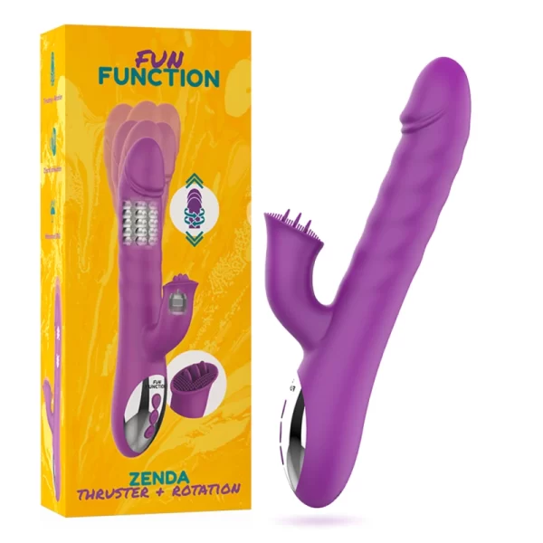 Zenda Thruster & Rotation Dual-Action Silicone Device 24.5cm Purple