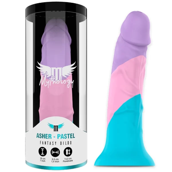 Asher Pastel Silicone Intimate Device M 18cm Flexible Base