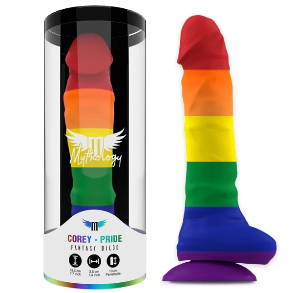 Corey Pride Silicone Fantasy Device Suction Base Rainbow