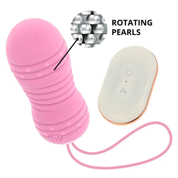 Remote Control Rotational Egg 7 Modes Pink 8cm Silicone