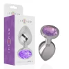 Aluminum Metal Plug Violet Crystal - Elegant Small Model