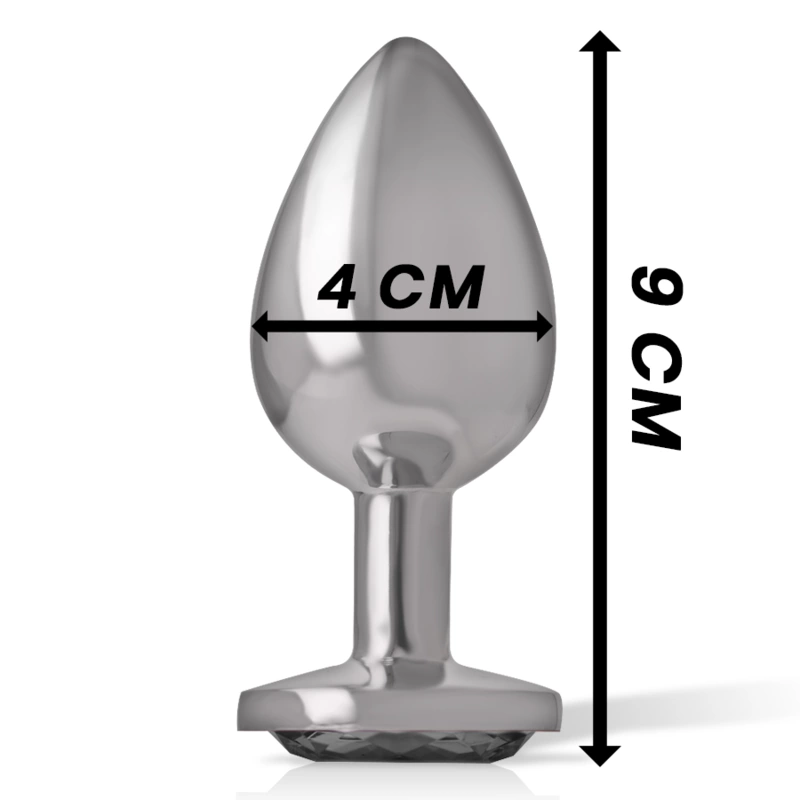 Intense Aluminium Plug L - Korek z czarnym szkÅ‚em