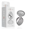 Small Aluminum Plug with Silver Crystal - Elegant Metal Design