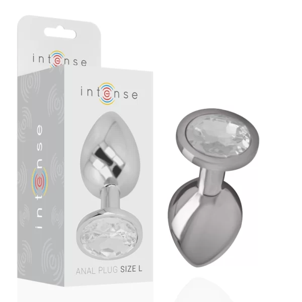 Aluminum Plug with Silver Crystal - Large Metallic Jewel Design