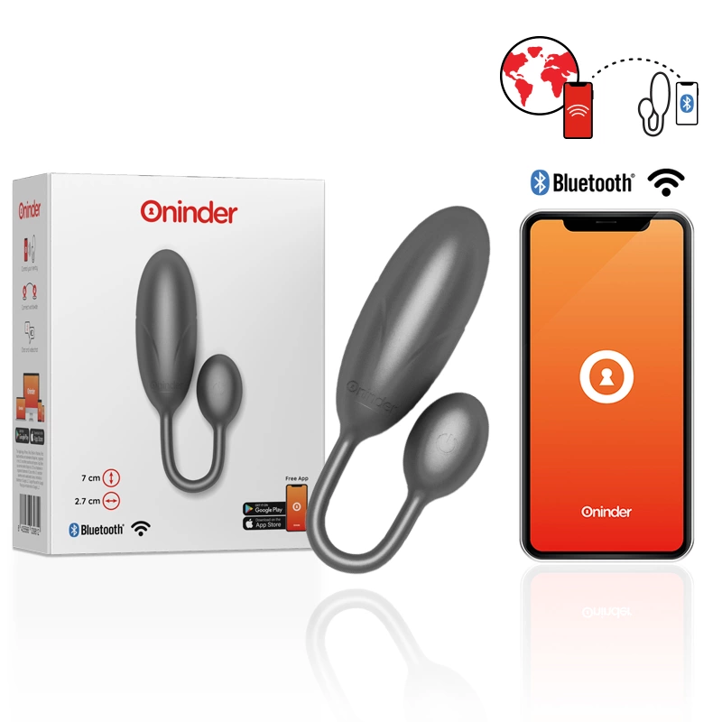 Denver Black App-Controlled Vibrating Egg 7x2.7cm Waterproof