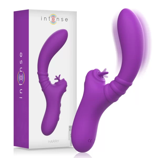 Harry Flexible Personal Massager with Vibrating Tongue - Purple