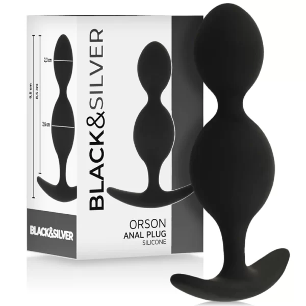 Black&Silver Orson Plug Silicone 2 Waves 9.5cm - Flexible Unisex Design
