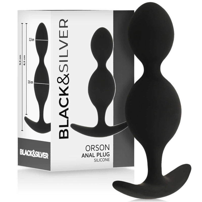 Black&Silver Orson Plug Silicone 2 Waves 9.5cm - Flexible Unisex Design