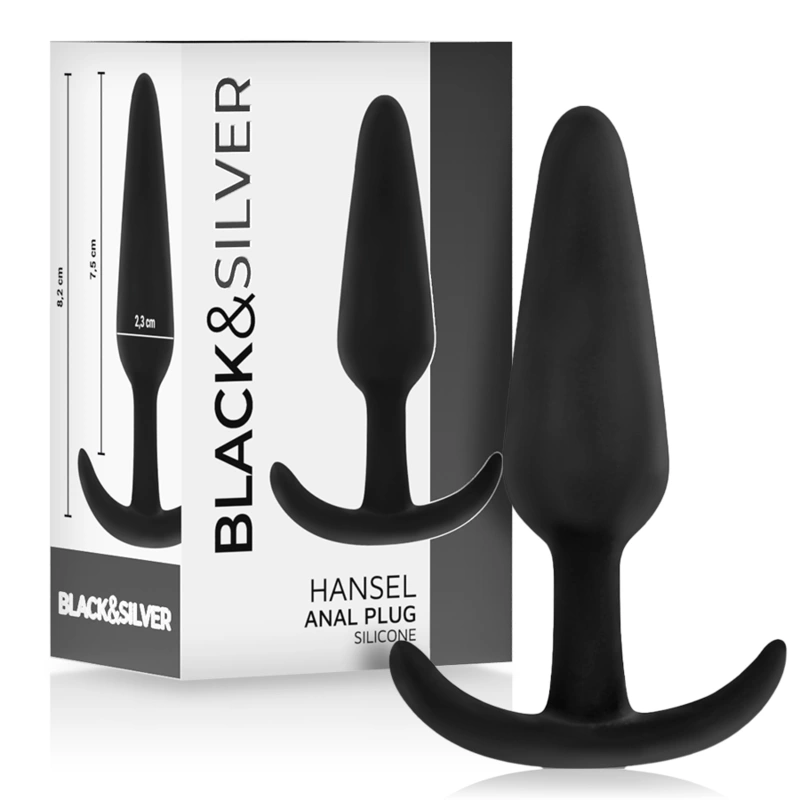 Black&Silver Hansel Silicone Plug with Ergonomic Handle 8.2cm Black&Silver Hansel Silicone Plug with Ergonomic Handle 8.2cm