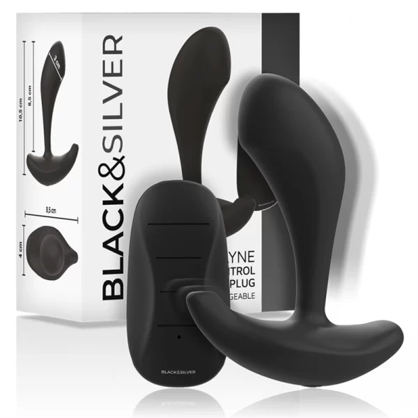 Black&Silver Dwayne Silicone Plug with Remote Control