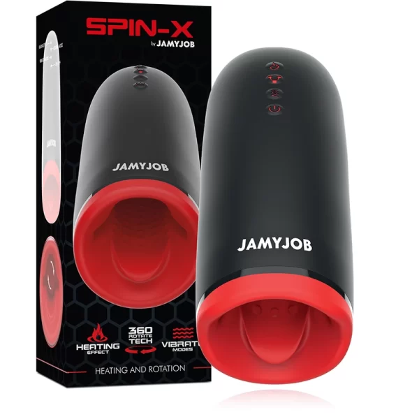 SPIN-X Intimate Device with Heating & Rotational System Black/Red