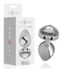 White Heart Aluminum Metal Plug - Decorative Crystal Base