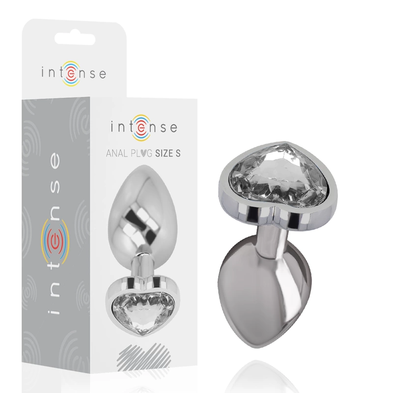 White Heart Aluminum Metal Plug - Decorative Crystal Base