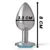 Intense Metalowy Korek Anatomiczny M Niebieskie Serce 8 cm