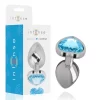 Aluminum Anal Plug Blue Heart Medium - Metal