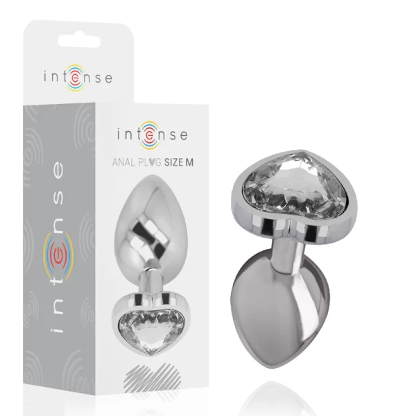 Aluminum Metal Plug - White Heart Crystal