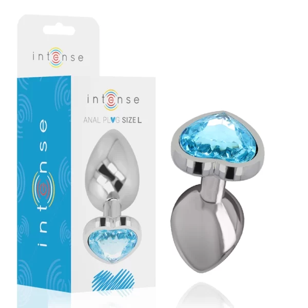 Aluminum Metal Plug Blue Heart - Elegant Jewel Design