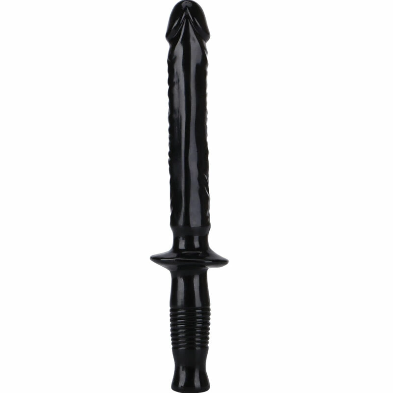 GET REAL Manhandler 38 cm czarny - paÅ‚ka intymna z uchwytem PVC