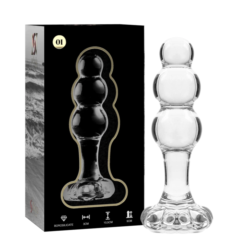 Ibiza Nebula Series Model 1 Intimate Glass Plug Clear 10.5 cm O 3 cm
