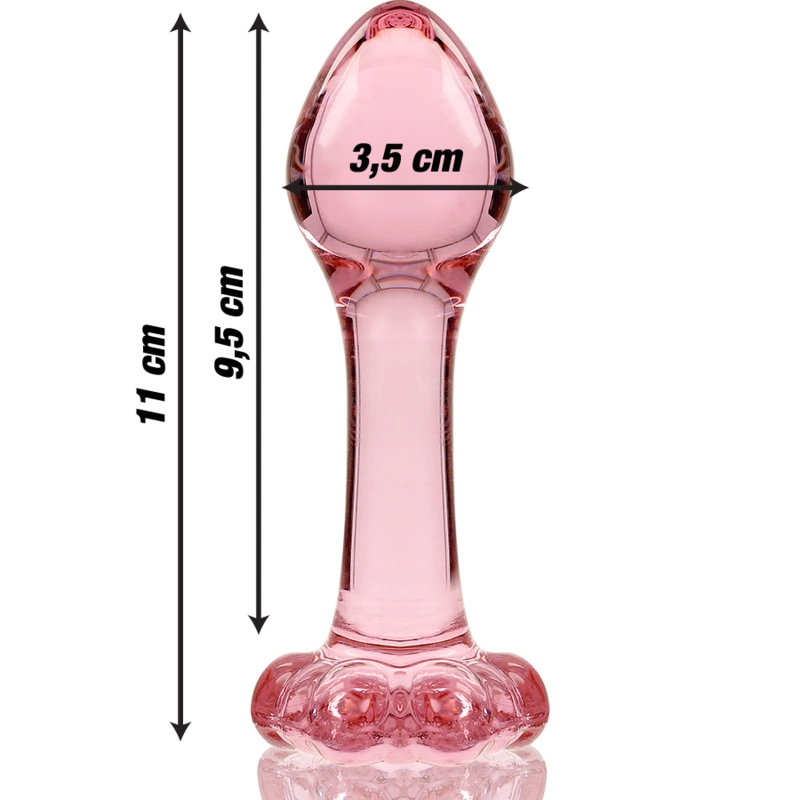 Ibiza Nebula Series Model 2 Szklany korek anatomiczny rożowy 11 cm Ibiza Nebula Series Model 2 Szklany korek anatomiczny rożowy 11 cm