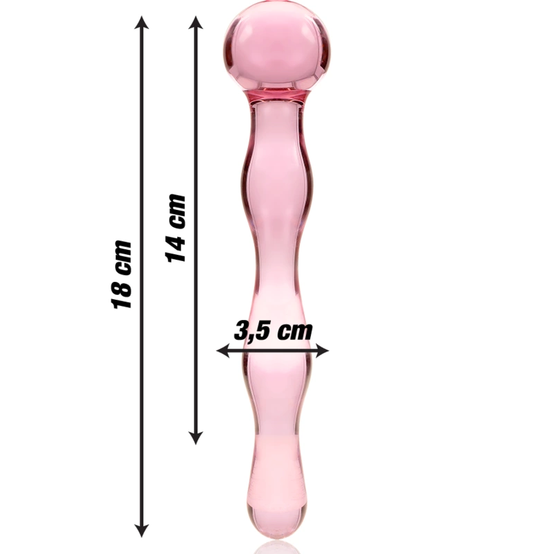 Ibiza Nebula Model 13 Szklany rożowy element intymny 18 cm borokrzemowe szkło Ibiza Nebula Model 13 Szklany rożowy element intymny 18 cm borokrzemowe szkło